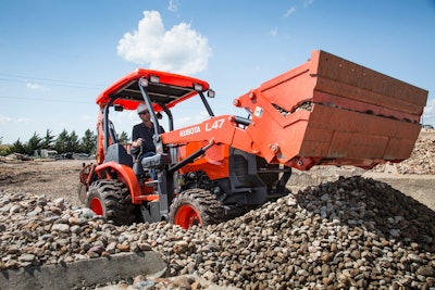 a kubota l47 on a jobsite