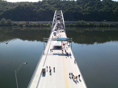 the re-opened wellsburg bridge in West Virginia