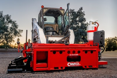 a Crafco New EZ Patcher skid steer attachment