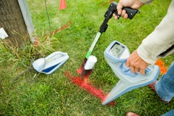 stock image marking for underground utilities
