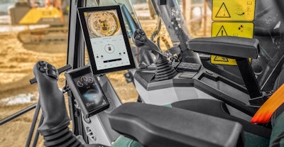 in-cab view of next generation Volvo midsize excavators