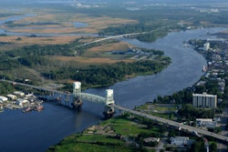 aerial view wilmington nc bride cape fear river eagles island