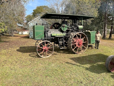side view huber steam tractor