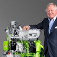 JCB Hydrogen Engine and JCB Chairman Lord Bamford