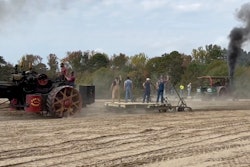 Rumely and Sawyer-Massey Steam Tractors plowing field