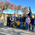 Yolo County staff pose with their new Volvo DD25 Electric compactor