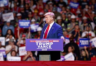 donald trump at a campaign rally