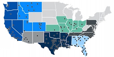 map of all H&E Rentals' locations