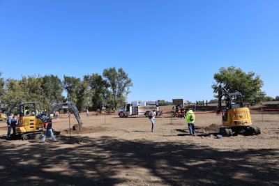 students operate Deere mini excavators at Industry Pathways: Career Experience at Johnsburg high