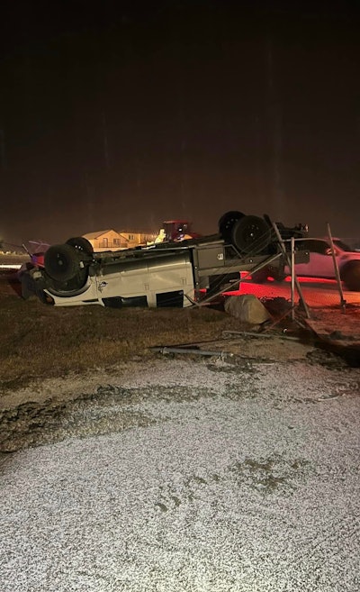 overturned 4WD vehicle