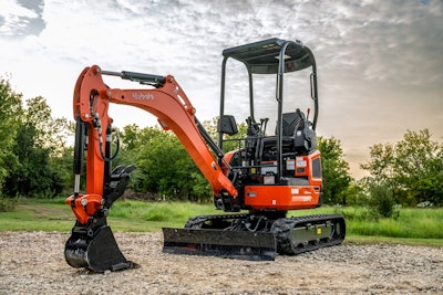Kubota U17-5 Mini Excavator parked on gravel spot