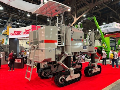 Power Curber 3704D slipform paver displayed at World of Concrete 2025
