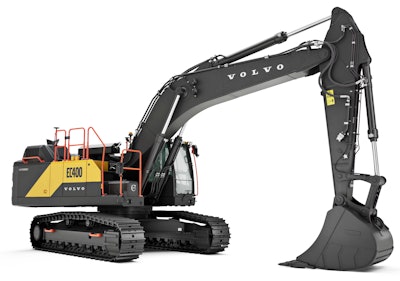 static shot white background Volvo EC400 Hybrid excavator