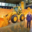 chairman bamford with his special edition backhoe