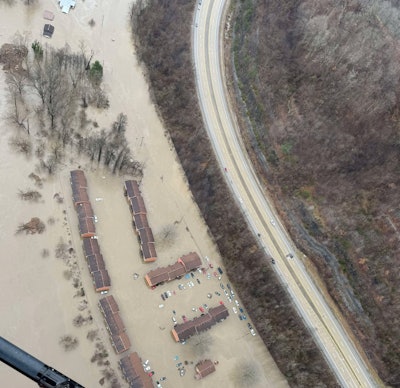 aerial view of Kentucky flooding