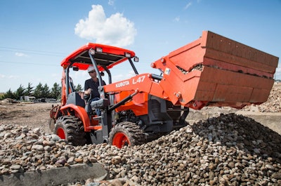 a kubota l47 on a jobsite