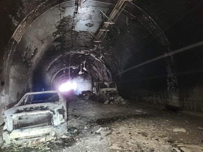 the burned westbound Green River Tunnel
