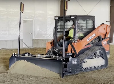 kubota ctl equipped with E-Z Grader grading attachment