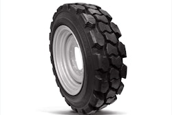 static photo of OTR LiftBoss A/T telehandler tire white background