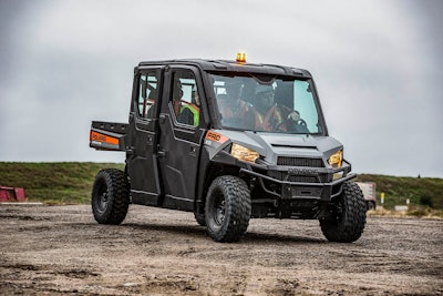 four seater polaris pro xd utv on dirt
