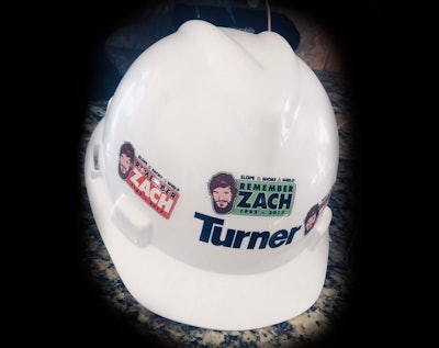 Remember Zach Hard Hat Sticker