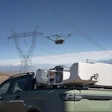 a drone approaches a truck mounted dock