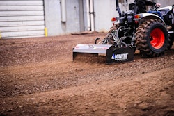ignite box plane attachment on compact tractor smoothing dirt