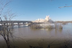 two texas bridges mid-demolition