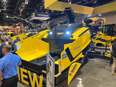 a bomag cr820t-2 paver at world of asphalt 2025