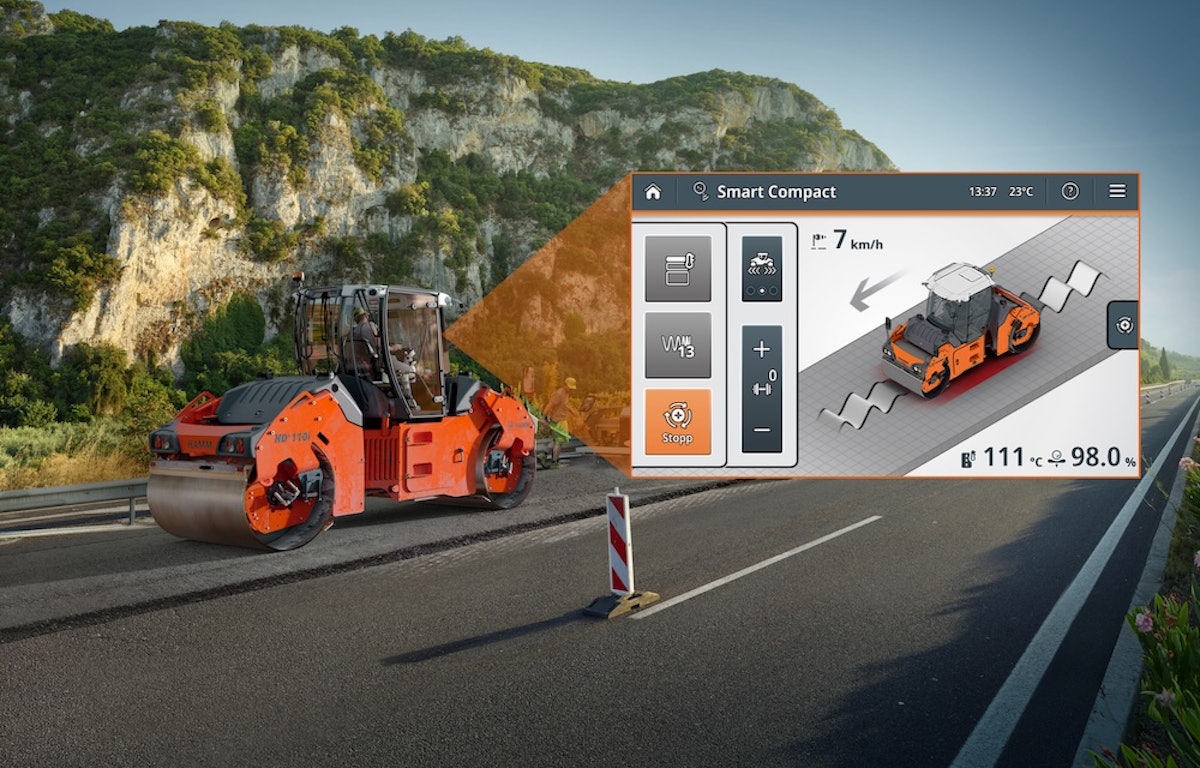 Hamm Debuts Real-time Asphalt Density Sensor for HD+ Rollers