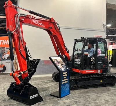 Kubota KX080-5 excavator at world of concrete 2024