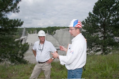 Bill Schaab, right, at Savannah River Nuclear Site demolition.