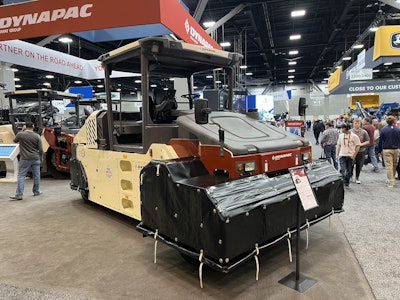 Operators will benefit from a new suspension on the front of the CP28 designed to tilt and oscillate during proof rolling or dirt passes.