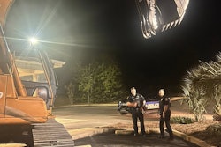 A DeFuniak Springs Police officer saw a man in this stolen excavator trying to steal an ATM.