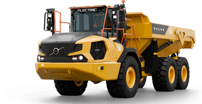 Volvo CE's new 39-metric-ton A40 Electric articulated dump truck