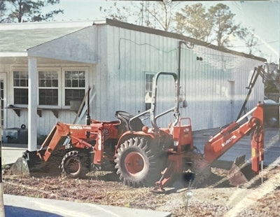 The first Kubota tractor loader backhoe that started Ohnmacht's demolition career.