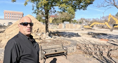 Ohnmacht explains the details of a recent demolition job to tear down the old administrative offices of the City of Wilmington.