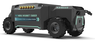 Think of it as a rough-terrain 'fuel truck' for fast-charging battery-powered construction equipment.