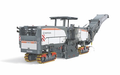 The new model features 21% more power than its predecessor, and its milling drums can be changed in under an hour for widths of 7 to 12.5 feet.