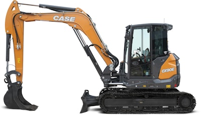 Case's CX90E features a 180-degree swing boom.