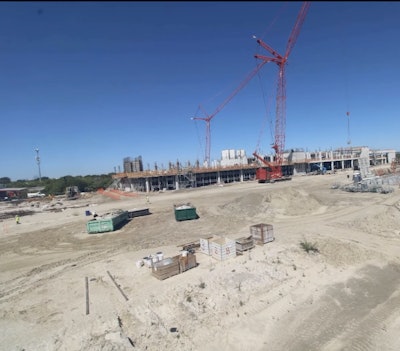A screenshot from a Health First video of construction of the future Cape Canaveral Hospital posted March 21 on Facebook, marking the one-year anniversary of construction start. A crane collapsed on the site June 4, killing two concrete workers.