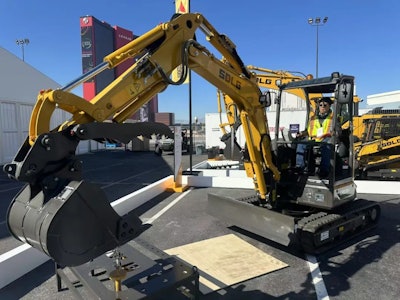 An SDLG compact excavator displayed at the 2025 ARA Show in Las Vegas. Volvo CE is selling its 70% stake in the company it acquired in 2006 to minority owner Lingong Group.
