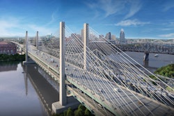 A new rendering of the future Brent Spence Bridge corridor shows the northbound crossing of the Ohio River into Cincinnati.