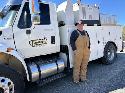 Lindler's Construction believes in keeping its equipment clean, including its service trucks.