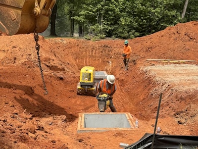 Lindler's Construction crews on roadwork in Saluda County.