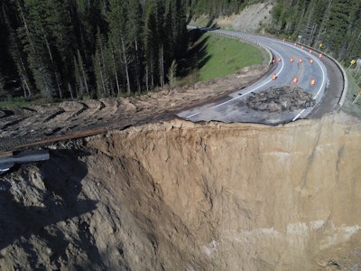 Wyoming Highway 22's failure on June 8, 2024.