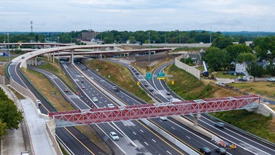The nearly finished Akron Beltway Central Interchange.