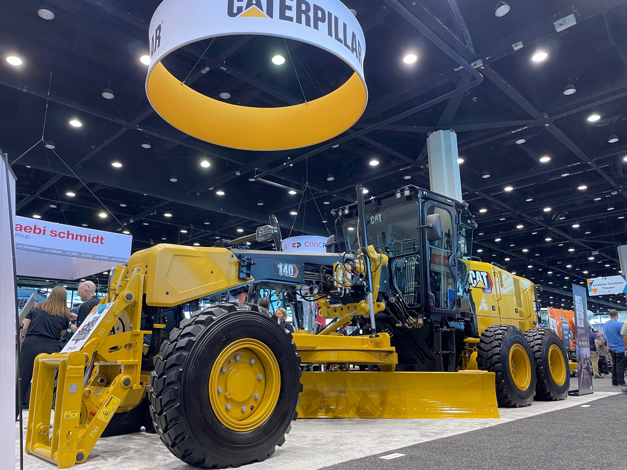 Cat's 140 Lever Motor Grader made its debut at the 2025 Public Works Expo in Chicago. The next-generation model will be available to U.S. customers in 2026.