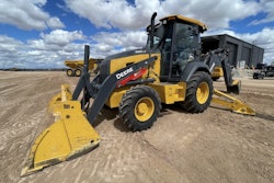 The John Deere 320 P-Tier, part of the company's new generation of backhoes.