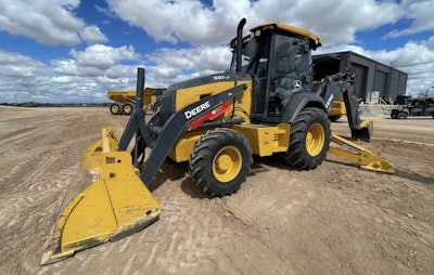 The John Deere 320 P-Tier, part of the company's new generation of backhoes.